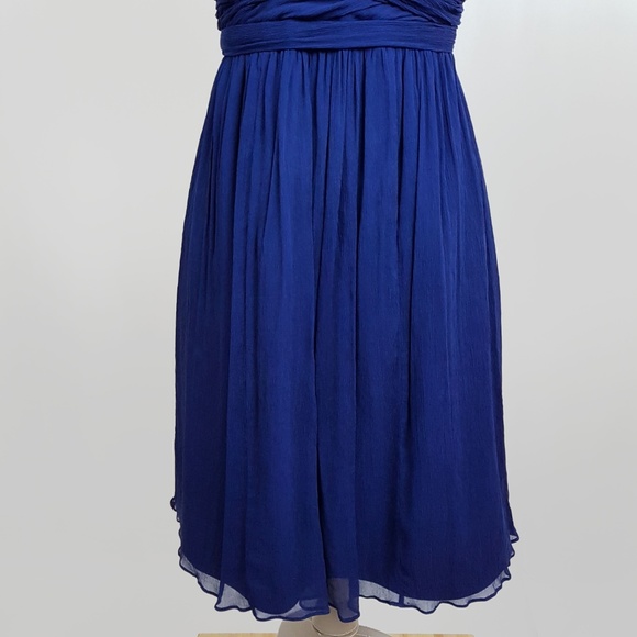 J.Crew Heidi Blue Silk Chiffon Dress Size 6 - Picture 3 of 8